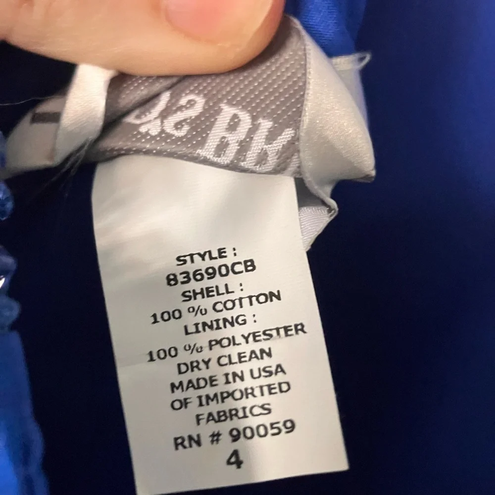 David's Bridal Royal Blue Cross-Back Halter Midi Bridesmaid Dress size 4 - Picture 5 of 5